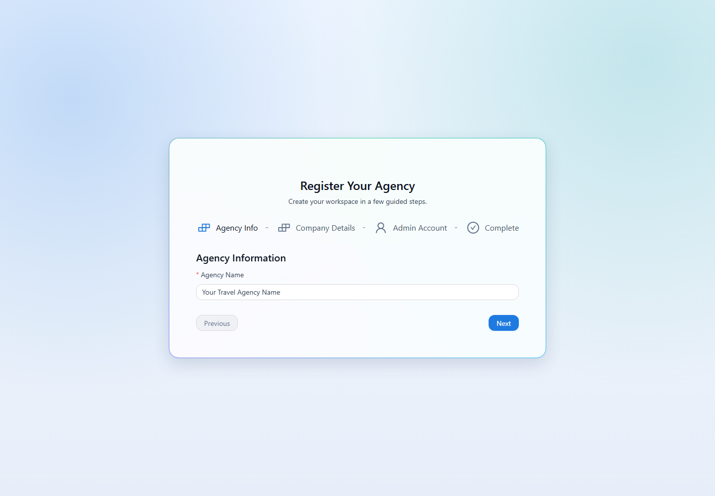 Set up your agency: agency workspace reference