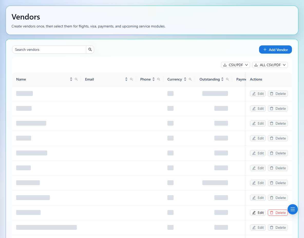 Search the vendor directory. Private supplier details are hidden.